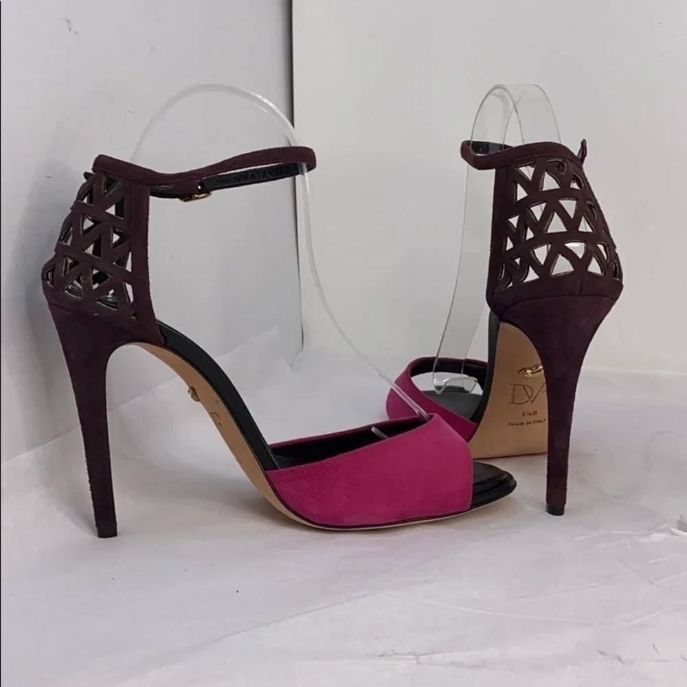 Diane Von Furstenberg 9.5 Pink Purple Suede Sandal